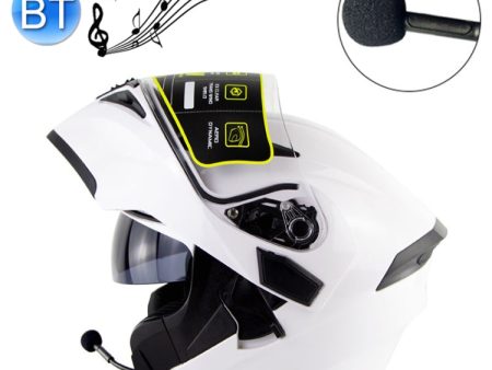 Soman 955 Skyeye Motorcycle Full   Open Face Bluetooth Helmet Headset Full Face, Supports Answer   Hang Up Calls(Pearl White) Sale