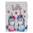 For 10 inch Universal Tablet PC Colored Drawing Pattern Horizontal Flip PU Leather Case with Holder & Card Slots(Couple Unicorn) Fashion