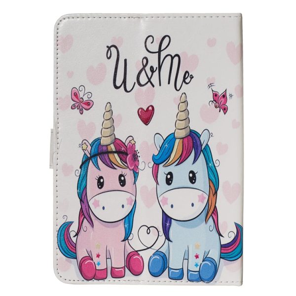 For 10 inch Universal Tablet PC Colored Drawing Pattern Horizontal Flip PU Leather Case with Holder & Card Slots(Couple Unicorn) Fashion