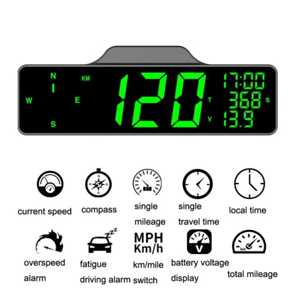 8.0 Inch Screen Car HUD Car Head-up Display Compass Multifunction GPS Speedometer Online