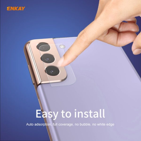 For Samsung Galaxy S21+ ENKAY Hat-Prince 0.2mm 9H 2.15D Round Edge Rear Camera Lens Tempered Glass Film Protector For Cheap