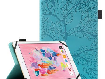 For 10 inch Life Tree Pattern Flip Universal Leather Tablet Case(Blue) For Cheap