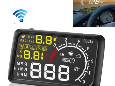 X3 Bluetooth 5.5 inch Car OBDII   EUOBD HUD Vehicle-mounted Head Up Display Security System, Support Speed & Fuel Consumption, Overspeed Alarm, Water Temperature, etc(Black) Discount