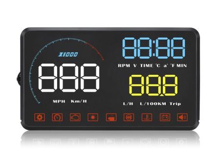 A9 5.5 inch Universal Car OBD2 HUD Vehicle-mounted Head Up Display (Blue) Online now