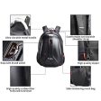 GHOST RACING GR-BB02 Men Motorcycle Riding Backpack Helmet Hard Shell Backpack Locomotive Travel Computer Bag(Black) Discount