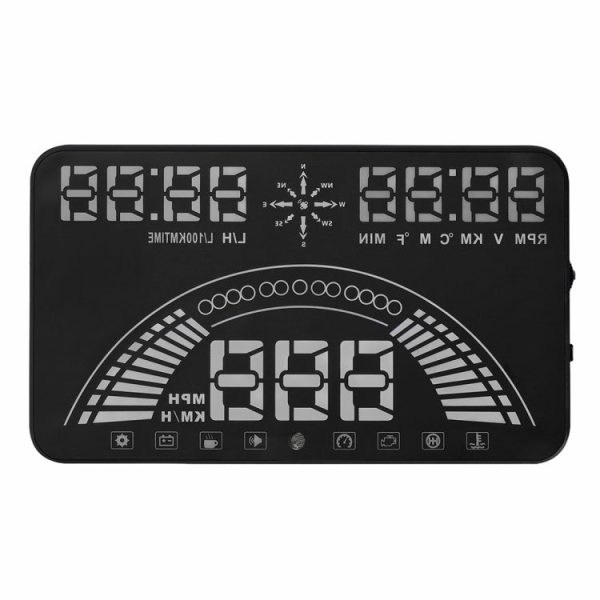 S7 5.8 inch Car GPS HUD   OBD2 Vehicle-mounted Gator Automotive Head Up Display Security System with Dual Display, Support Car Local Real Time & Real Speed & Turn Speed & Water Temperature & Oil Consu ... peed Alarm, Mile Switching, Light Sensor Functions Online