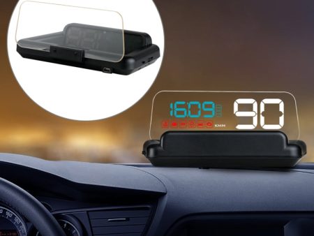 C500 Car HUD Virtual HD Projection Head-up Display, With Adjustable Reflection Board, Speed & RPM & Water Temperature & Oil Consumption & Driving Distance   Time & Voltage Display, Over Speed Alarm, Connect OBD2 Interface(Blue) Hot on Sale