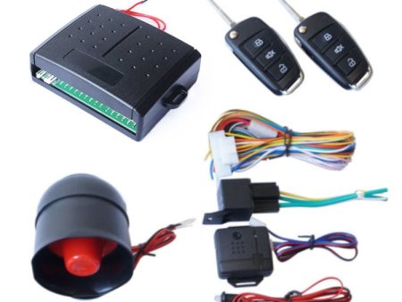 2 Set Universal Sound And Light Car Alarm 12V Vehicle Alarm System Bullet Key Remote Control For Sale