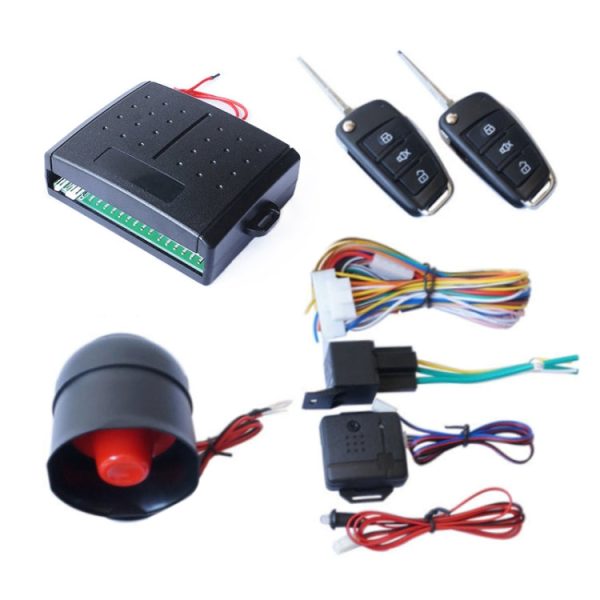 2 Set Universal Sound And Light Car Alarm 12V Vehicle Alarm System Bullet Key Remote Control For Sale