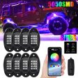 8 in 1 DC12V Car Mobile Phone Bluetooth APP Control  RGB Symphony Chassis Light with 16LEDs SMD-5050 Lamp Beads For Sale