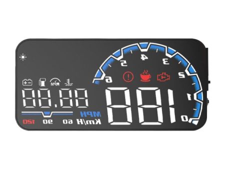 H300 Car 5 inch OBD HUD Head-up Display Support Engine Failure Alarm   Water Temperature Alarm Voltage Alarm Online