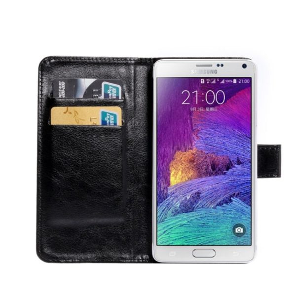 5.3-5.5 Inch Universal Crazy Horse Texture 360 Degree Rotating Carry Case with Holder & Card Slots for Galaxy Note I   II   III   IV(Black) For Discount