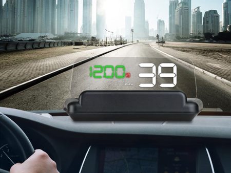 T900 Car GPS HUD Virtual HD Reflection Board Head-up Display, Speed & Driving Distance   Time Display, Over Speed & Voltage & Low Voltage Alarm, Fatigue Driving(Green) on Sale