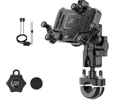 Motorcycle Bracket Crab Navigation Phone Bracket,Style： U-shaped+QC3.0 Dual USB  Charge Online