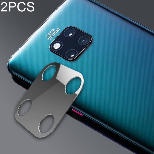 2 PCS 10D Full Coverage Mobile Phone Metal Rear Camera Lens Protection Ring Cover for Huawei Mate 20 Pro(Silver) Online Sale