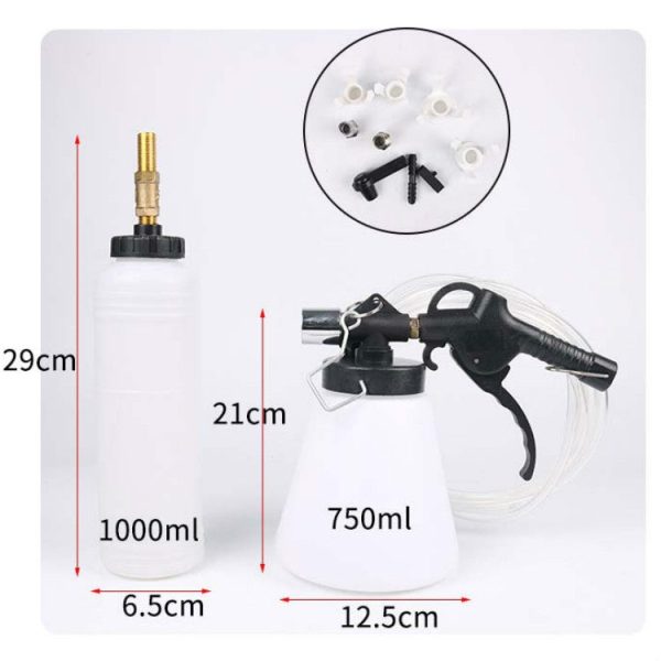 Pneumatic Brake Fluid Changer Automobile Brake Fluid Replacement Joint Filler Emptying Tool Brake Fluid Change Tool, Style:Double Pot Supply