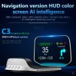 C3 OBD2 + GPS Mode Car Head-up Display HUD Overspeed   Speed   Water Temperature Too High   Voltage Too Low   Engine Failure Alarm   Fatigue Driving Reminder   Navigation Function Supply